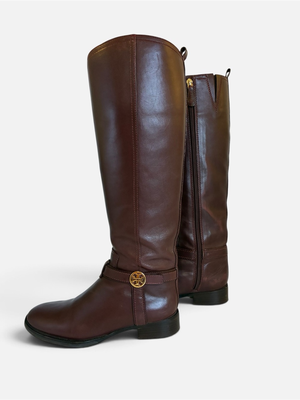 Tory Burch Tall Brown Leather Over-the-Knee Riding Boots - Picture 4 of 6